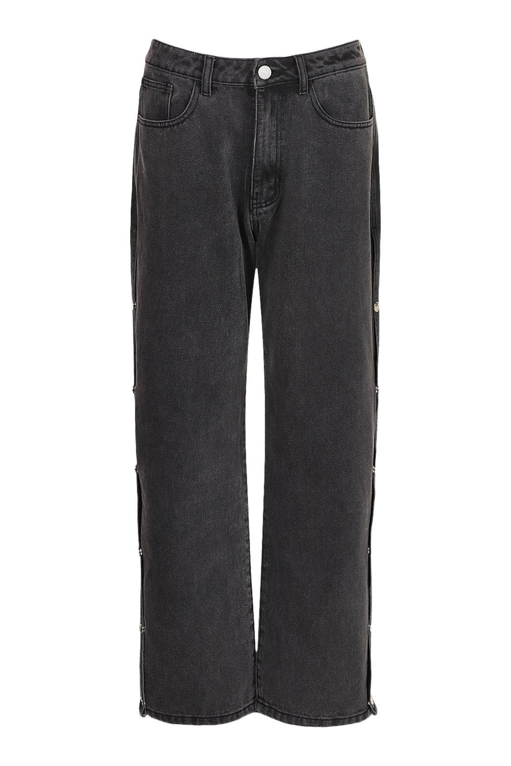 Jean a fente discount noir